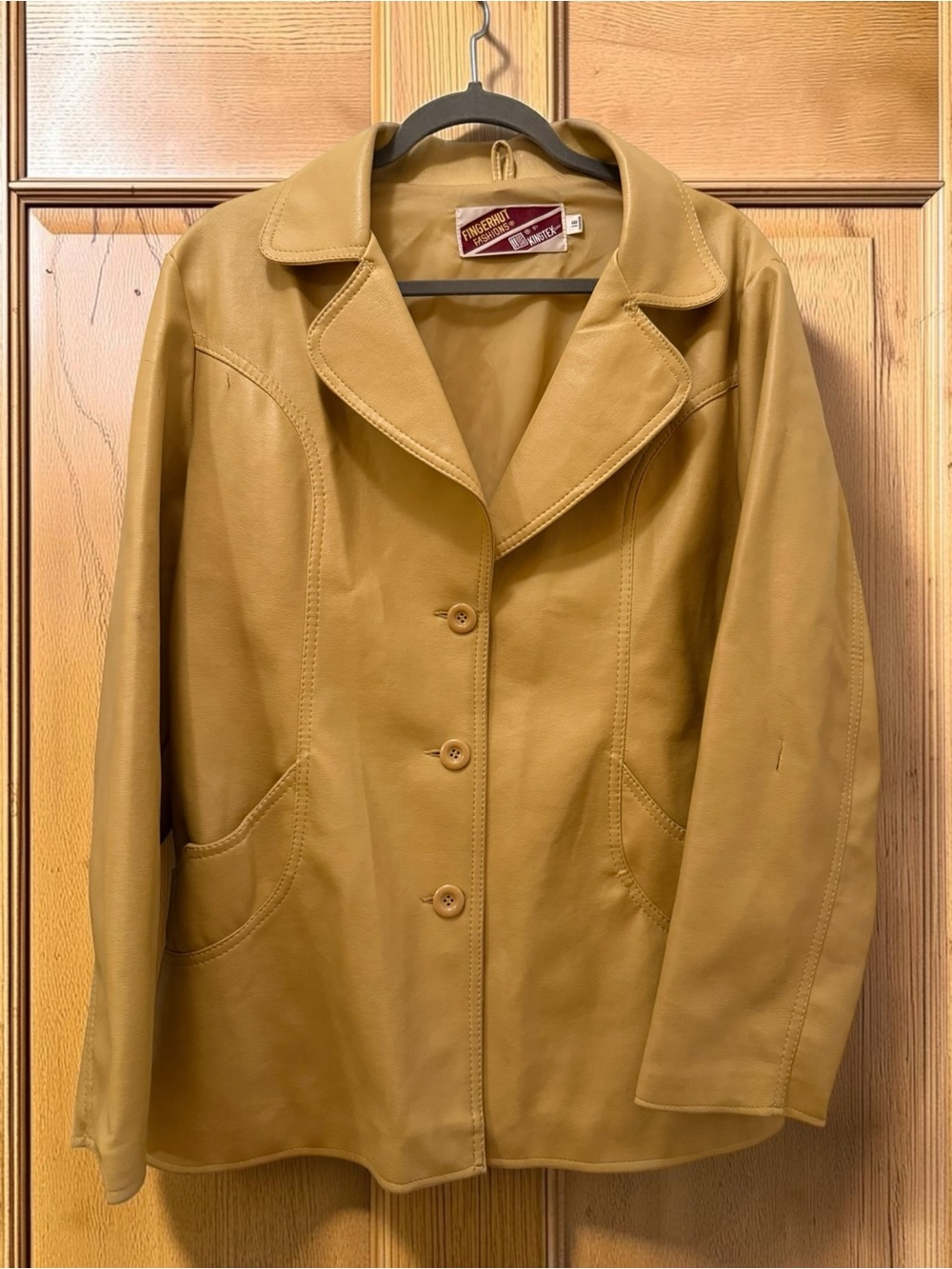 VTG 1970’s Retro Kingtex Faux Leather Jacket Mustard Yellow 18